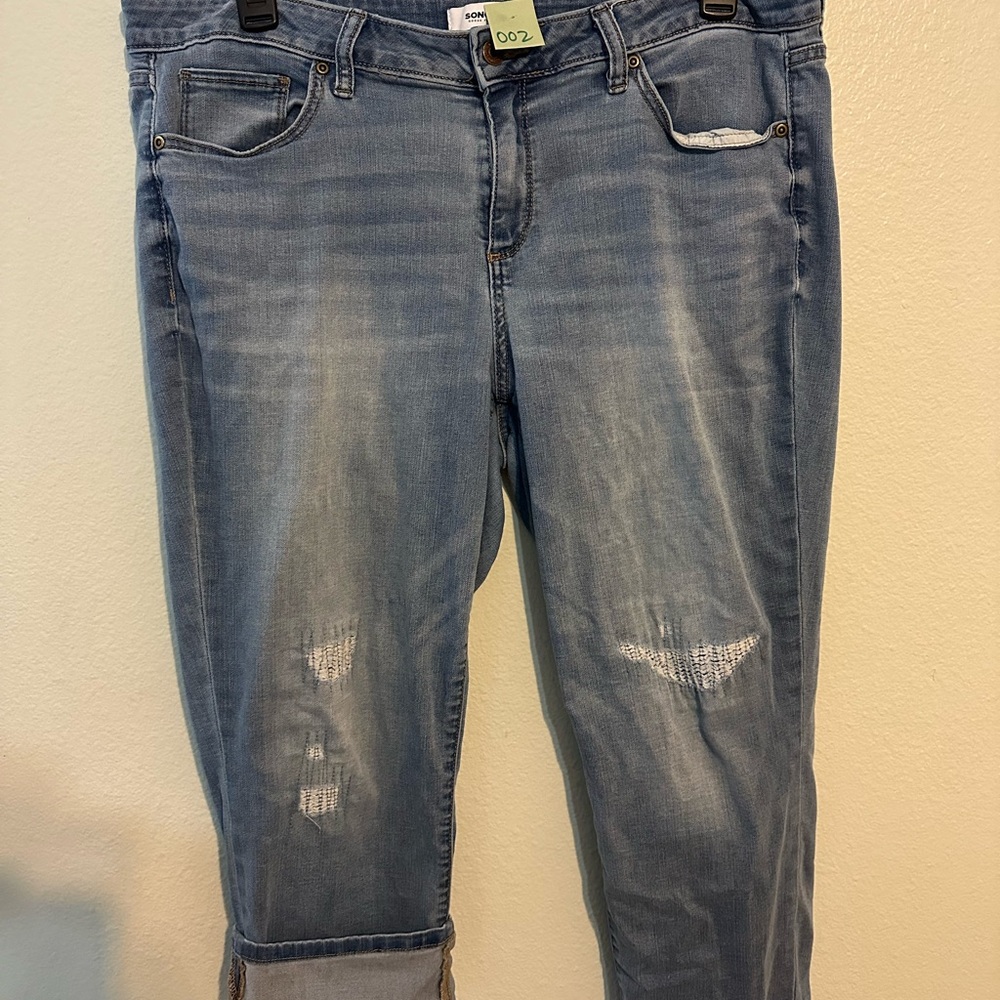 Sonoma Blue Boyfriend Jeans Distressed Casual